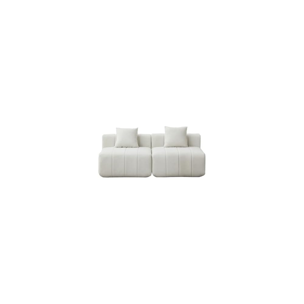 Sectional Sofa with 2 Pillows, Chenille Symmetrical Modular Design