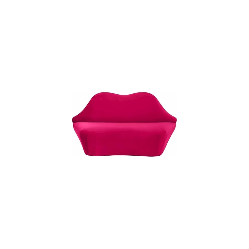 Starlight Canyon Home Hot Pink Velvet Loveseat with Sculpted Back, A Unique Lips Sofa Design