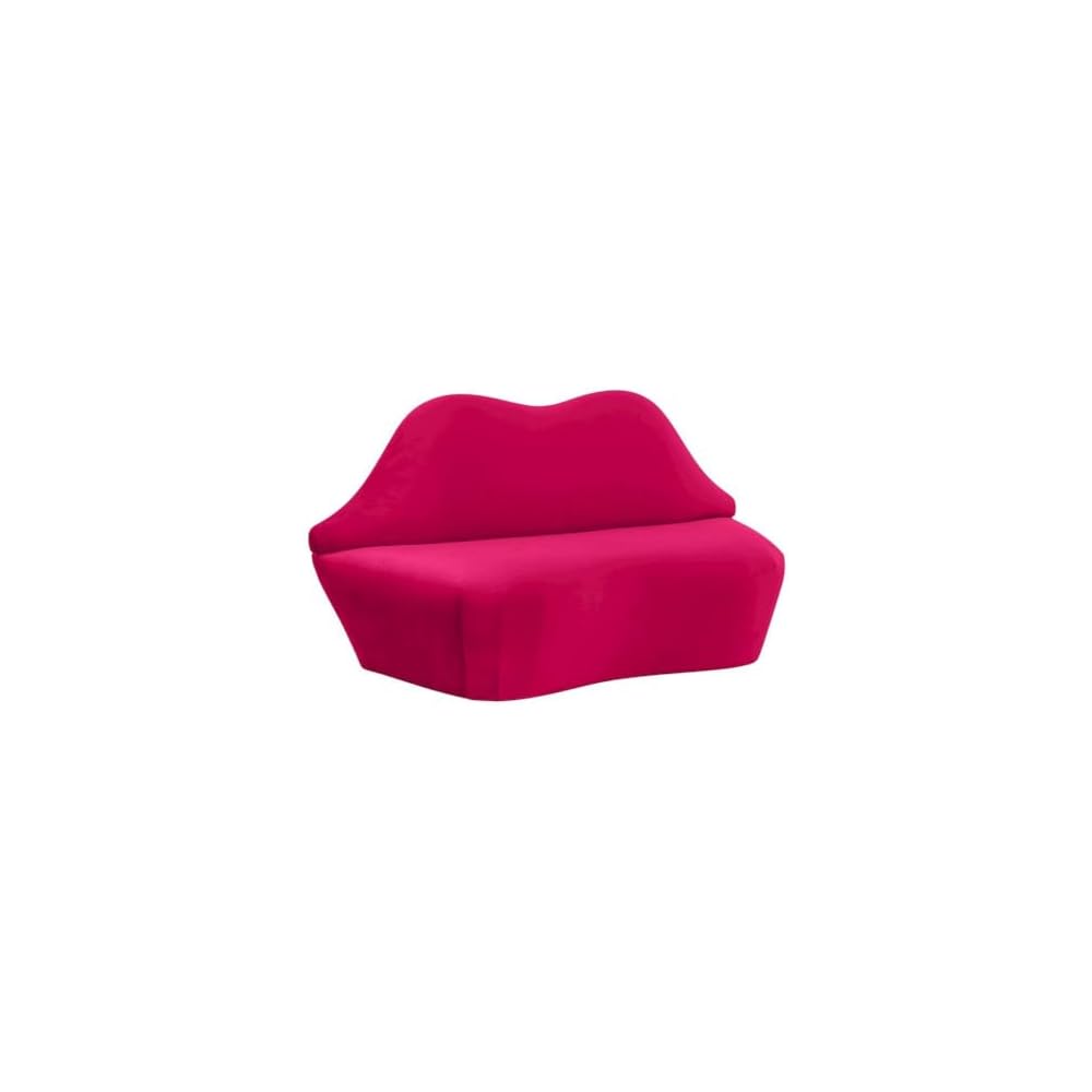 Starlight Canyon Home Hot Pink Velvet Loveseat with Sculpted Back, A Unique Lips Sofa Design