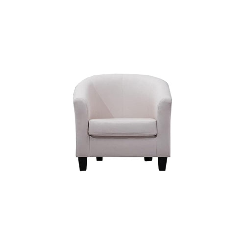 Accent Chair Living Room Chair Contemporary Lounge Sofa Chair Modern Extra-Thick Comfortable Seat with Armrests Linen Home Office Sofa (White)