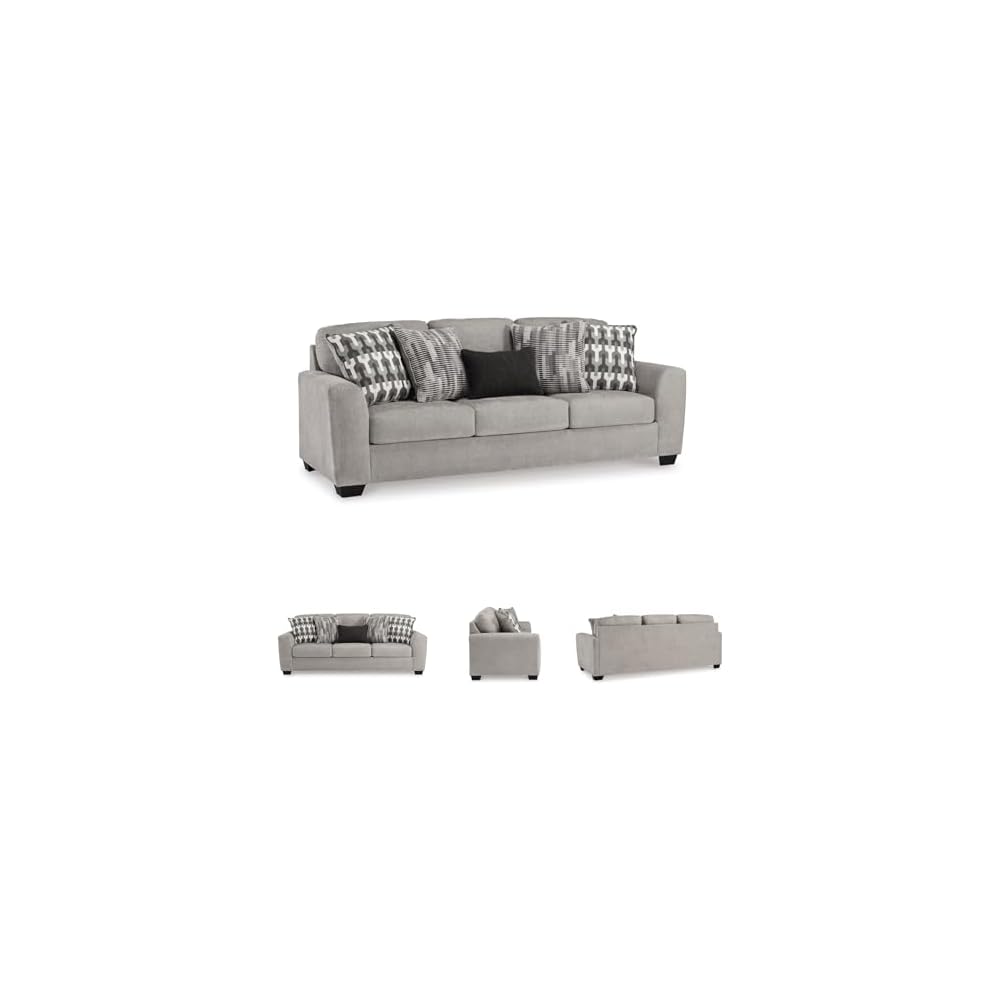 Signature Design by Ashley Sofa, 97 in, Gray Chenille, No Assembly Required