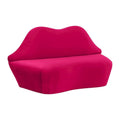 Starlight Canyon Home Hot Pink Velvet Loveseat with Sculpted Back, A Unique Lips Sofa Design