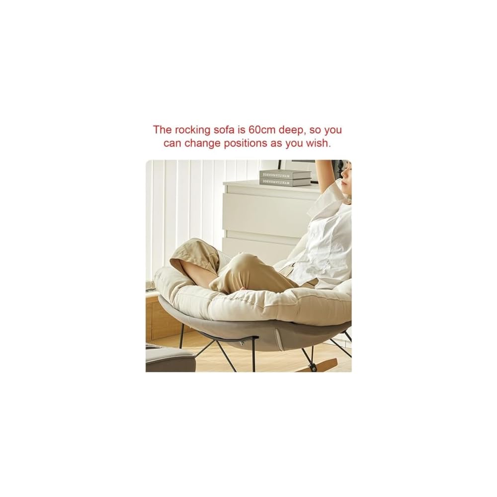 Modern Rocking Chair - Soft Reclining Armchair for Living Room & Balcony, Comfortable Lounge Chair, Perfect Reading Chair for Bedroom & Relaxation (Style C)