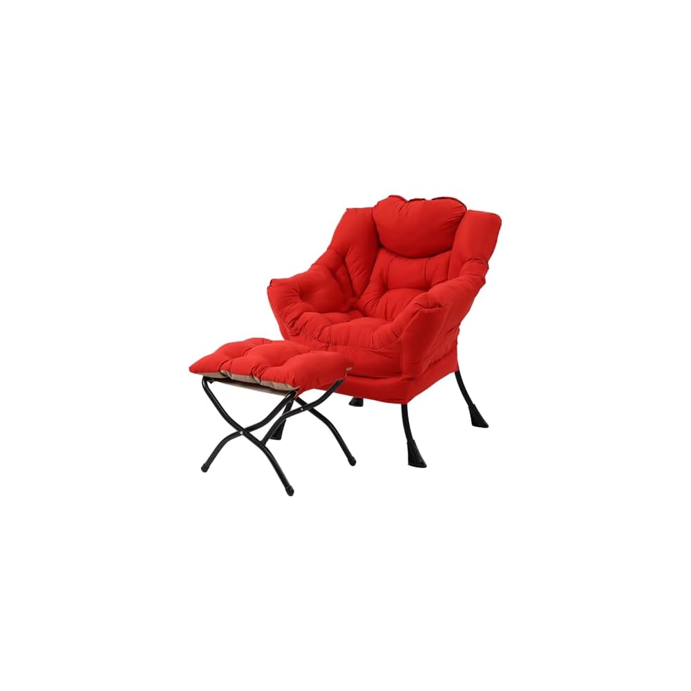 Welnow Lazy Chair with Ottoman, Reading Chair with Footrest,Royal Blue