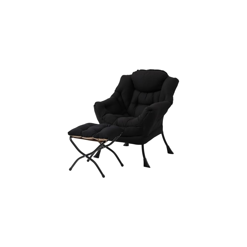Welnow Lazy Chair with Ottoman, Reading Chair with Footrest,Royal Blue