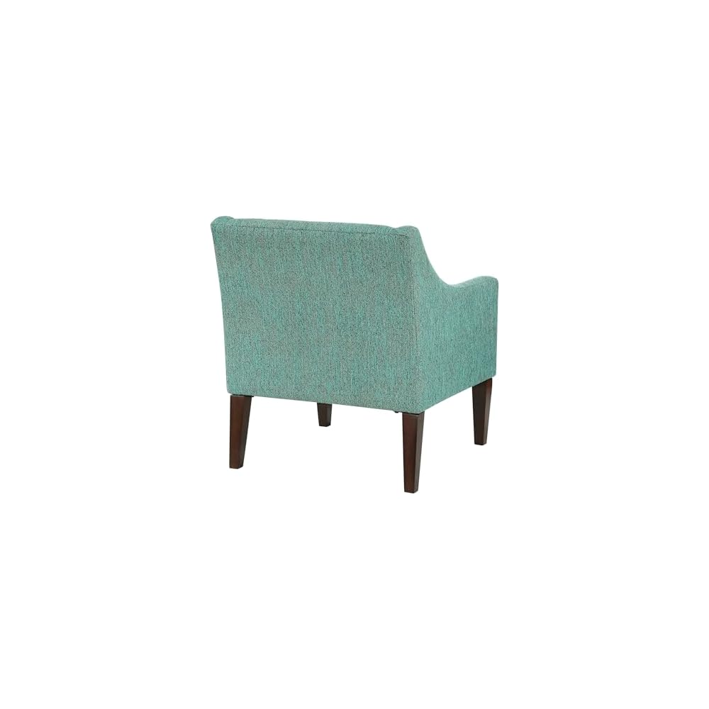 Lexicon Living Room Accent Chair, Textured Fabric Upholstered Arm Chair with Button Tufted Back, Sloped Arms and Wooden Legs, Green