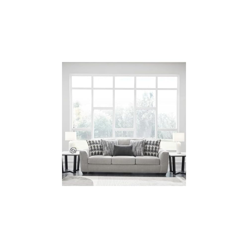Signature Design by Ashley Sofa, 97 in, Gray Chenille, No Assembly Required