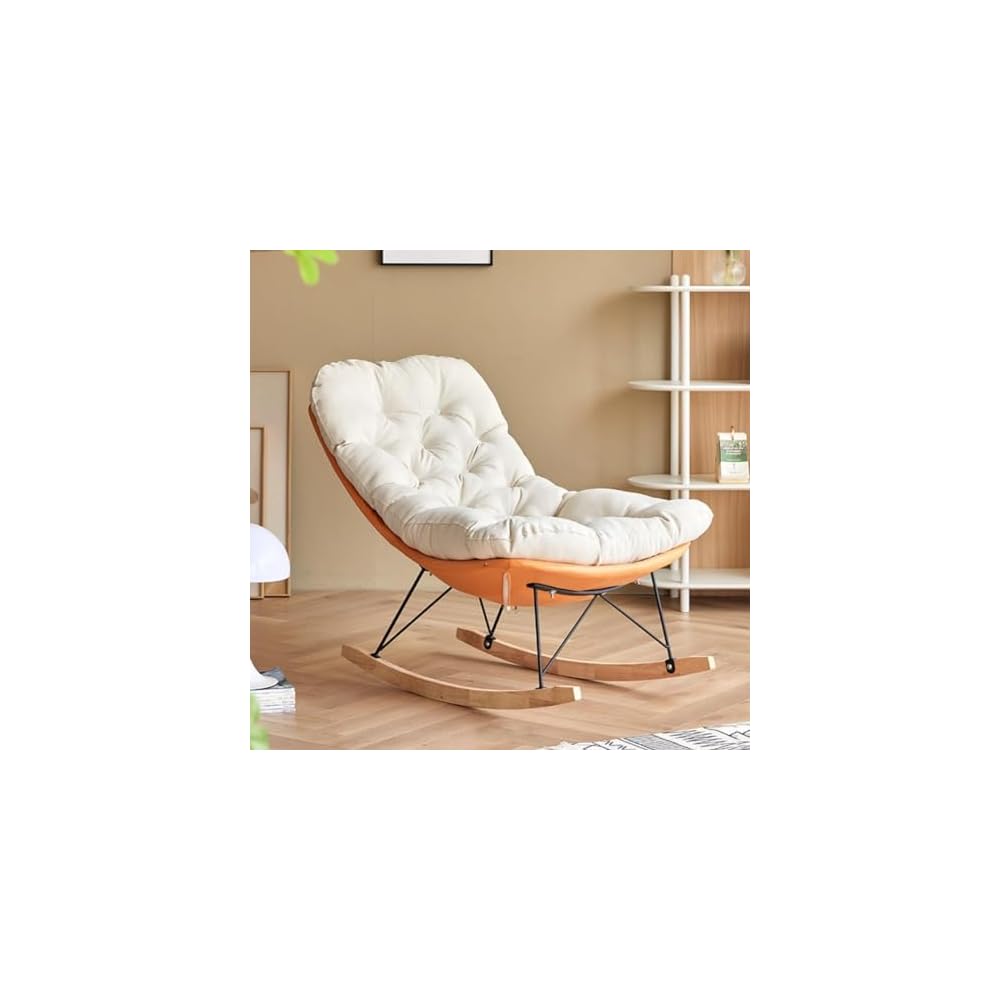 Modern Rocking Chair - Soft Reclining Armchair for Living Room & Balcony, Comfortable Lounge Chair, Perfect Reading Chair for Bedroom & Relaxation (Style C)