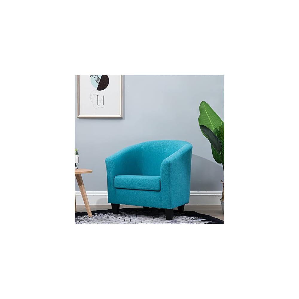 Accent Chair Living Room Chair Contemporary Lounge Sofa Chair Modern Extra-Thick Comfortable Seat with Armrests Linen Home Office Sofa (White)