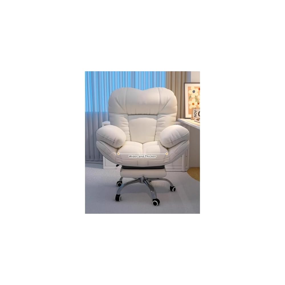 Ergonomic Gaming Chair with Recliner, Comfortable Home Office Desk Chair, Lazy Sofa with Footrest, Adjustable Backrest for Living Room & Computer Use, Light Gray, One Size