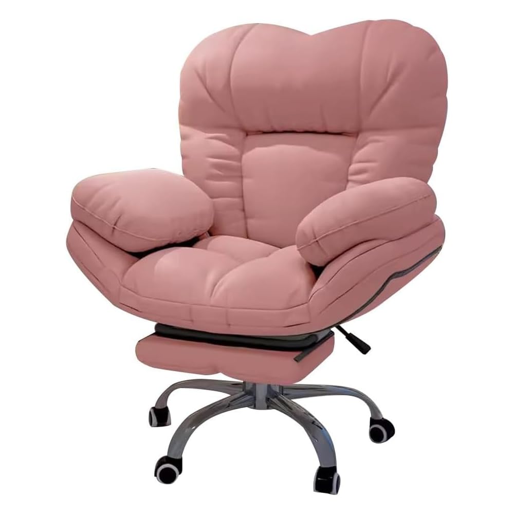 Ergonomic Gaming Chair with Recliner, Comfortable Home Office Desk Chair, Lazy Sofa with Footrest, Adjustable Backrest for Living Room & Computer Use, Light Gray, One Size