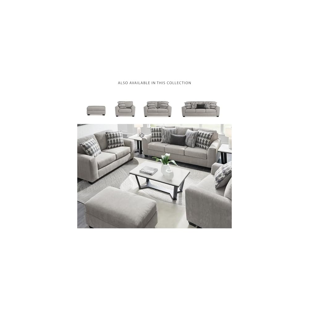 Signature Design by Ashley Sofa, 97 in, Gray Chenille, No Assembly Required