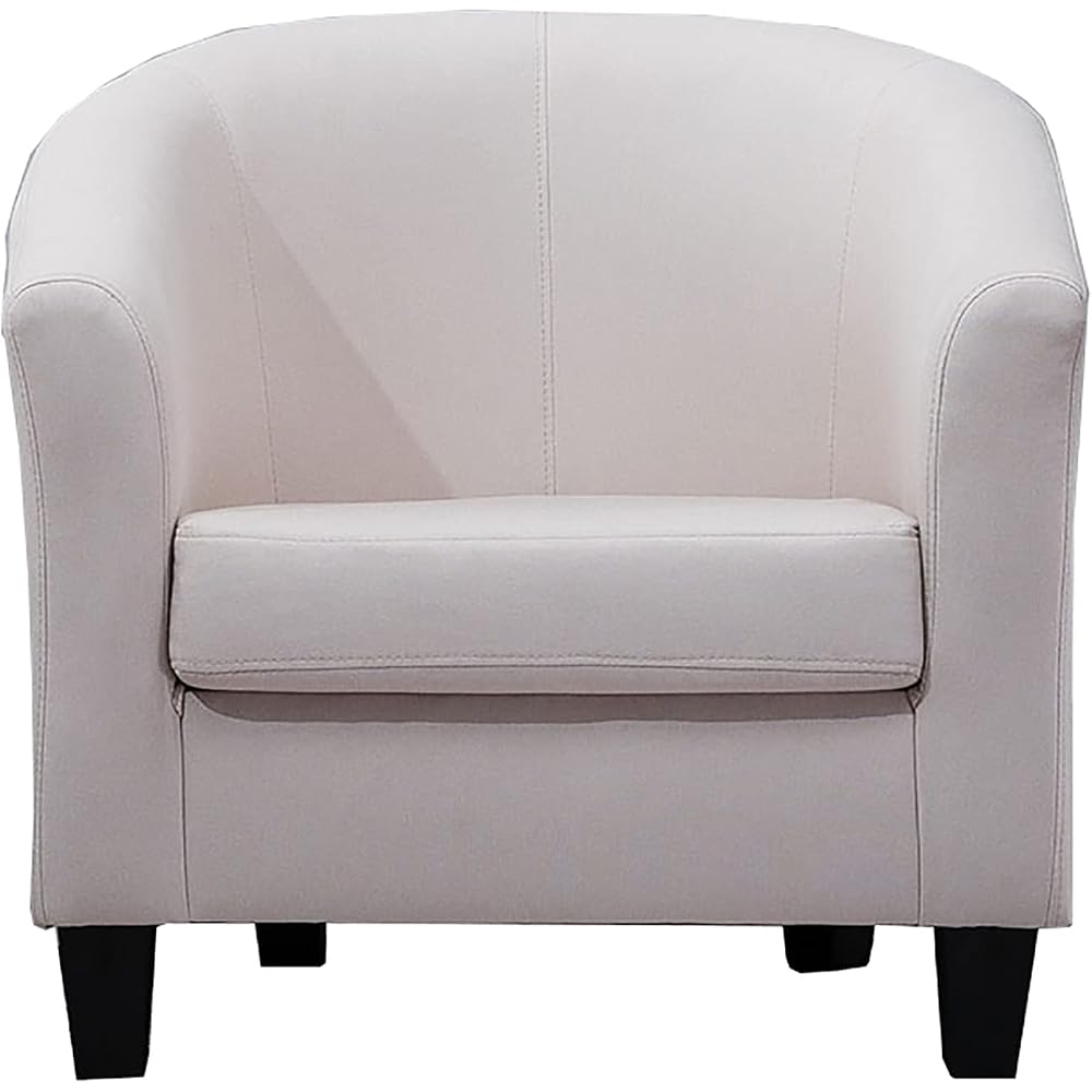 Accent Chair Living Room Chair Contemporary Lounge Sofa Chair Modern Extra-Thick Comfortable Seat with Armrests Linen Home Office Sofa (White)