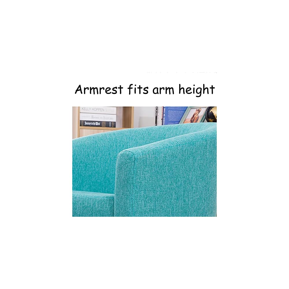 Accent Chair Living Room Chair Contemporary Lounge Sofa Chair Modern Extra-Thick Comfortable Seat with Armrests Linen Home Office Sofa (White)