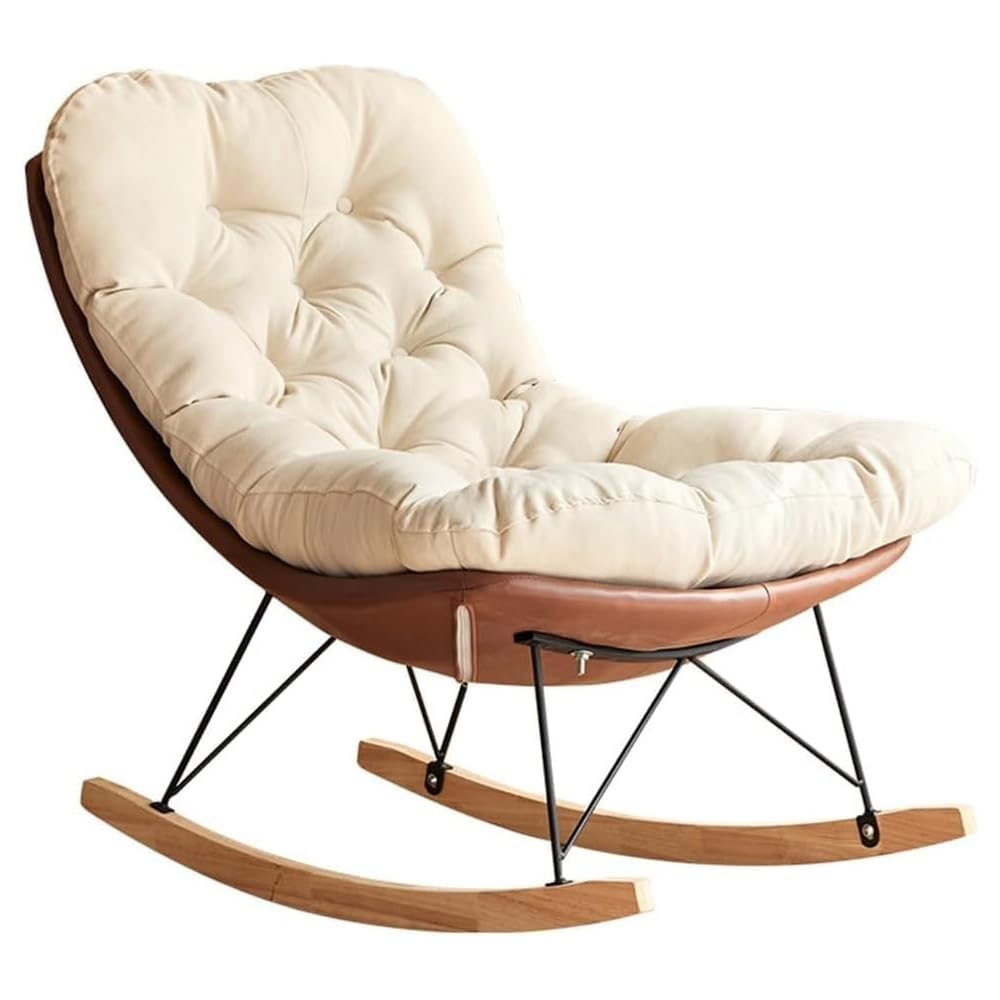 Modern Rocking Chair - Soft Reclining Armchair for Living Room & Balcony, Comfortable Lounge Chair, Perfect Reading Chair for Bedroom & Relaxation (Style C)