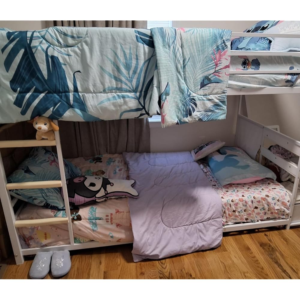 ADORNEVE Low Bunk Bed with Sling Bookshelves, Storage Drawers, Black