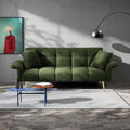 70" Futon Sofa Bed,Teddy Fleece Fabric Couch Bed (Dark Green)