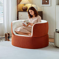 39" Orange Faux Shearling Boneless Sofa Chair with High Back, No Assembly
